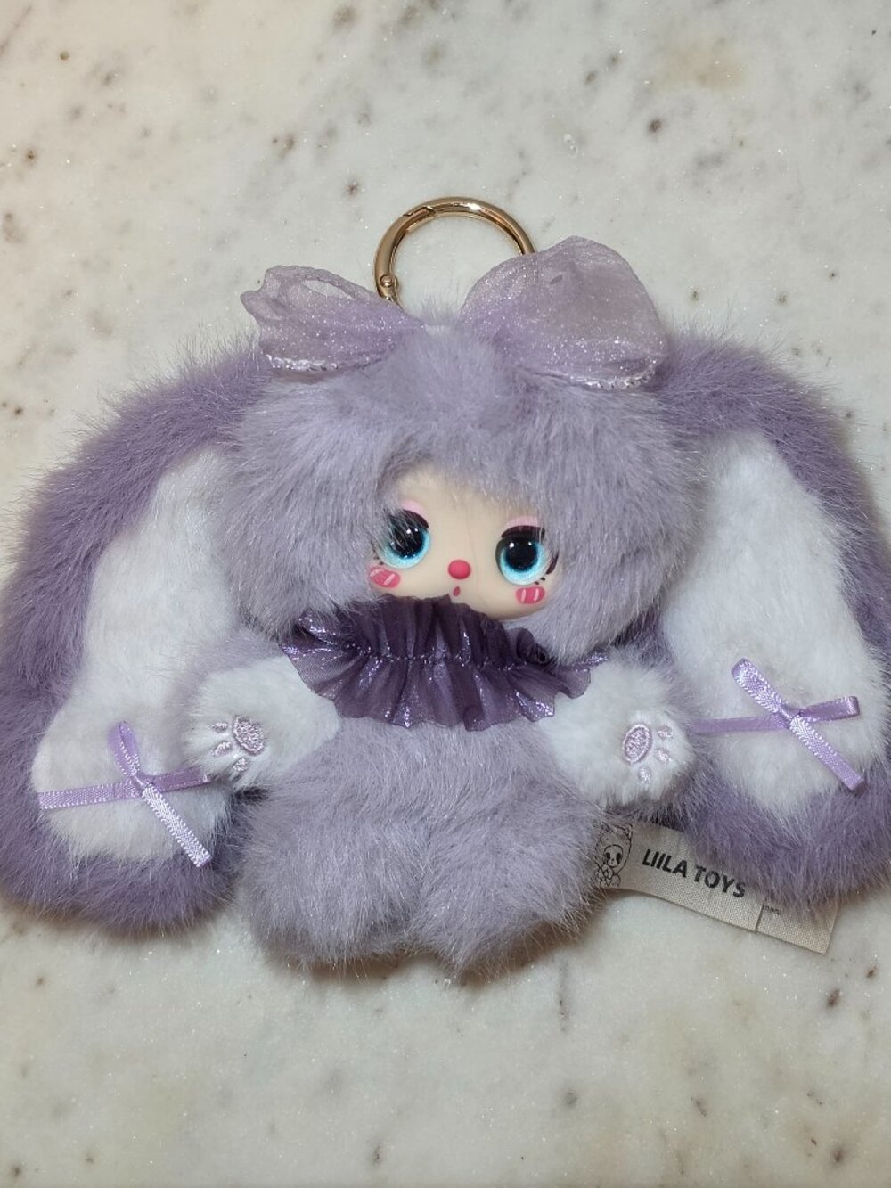 Liila’s Rainbow Candy Bunny Plush Keychain - Misty Purple